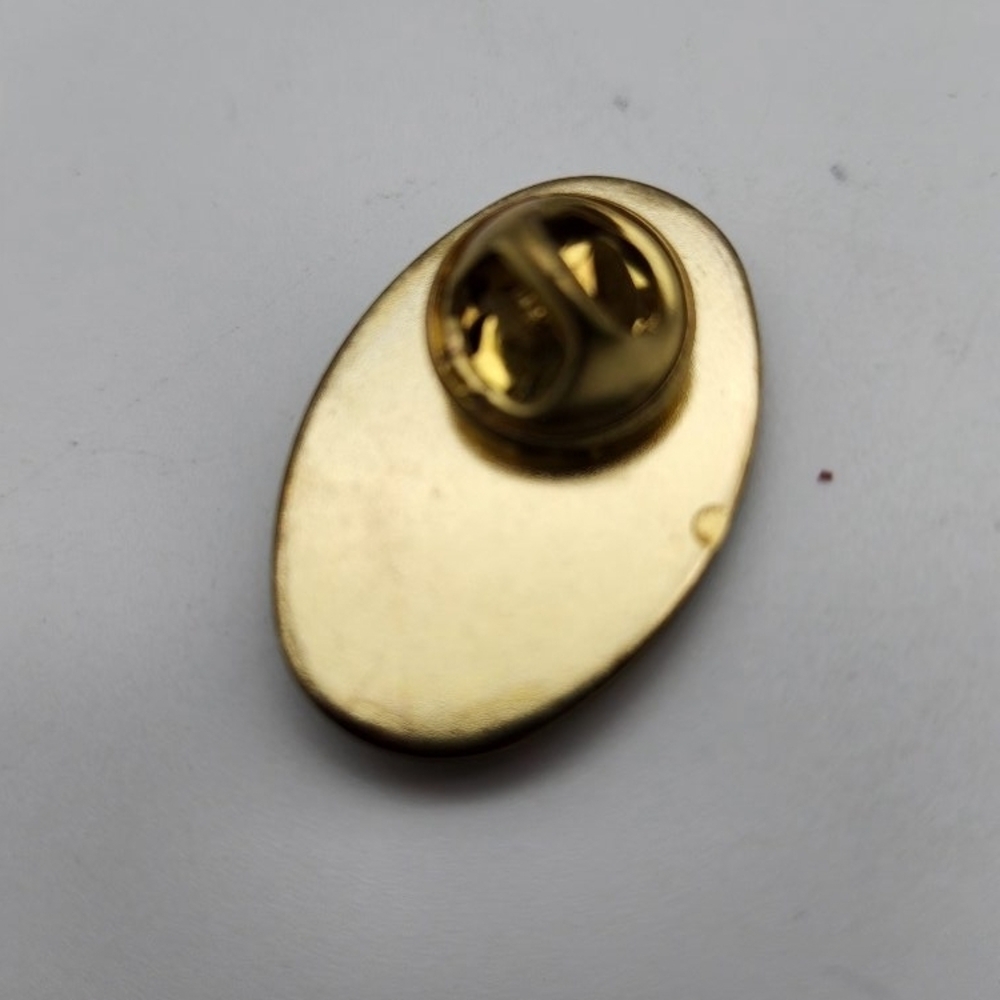 Vintage Victorian Guardian Angel Open Arms Enamel Oval Lapel Pin Religious Gift - Picture 3 of 4